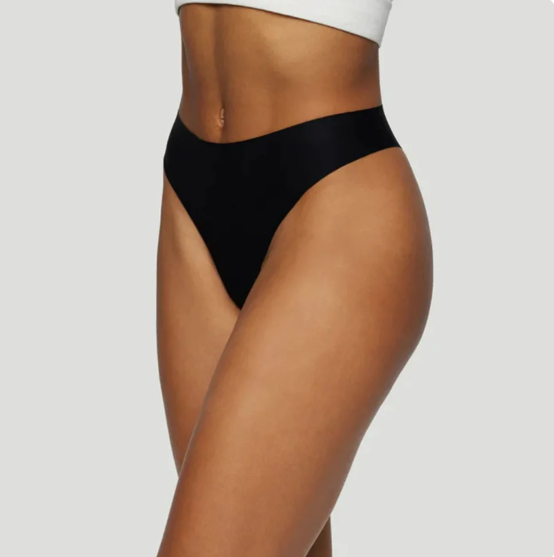 Nahtlose Mid-Waist-Tangas Schwarz (3er-Set)