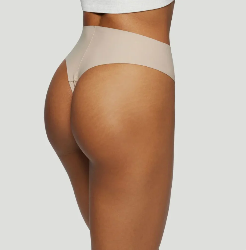 Nahtlose High-Waist-Tangas Nude (3er-Set)