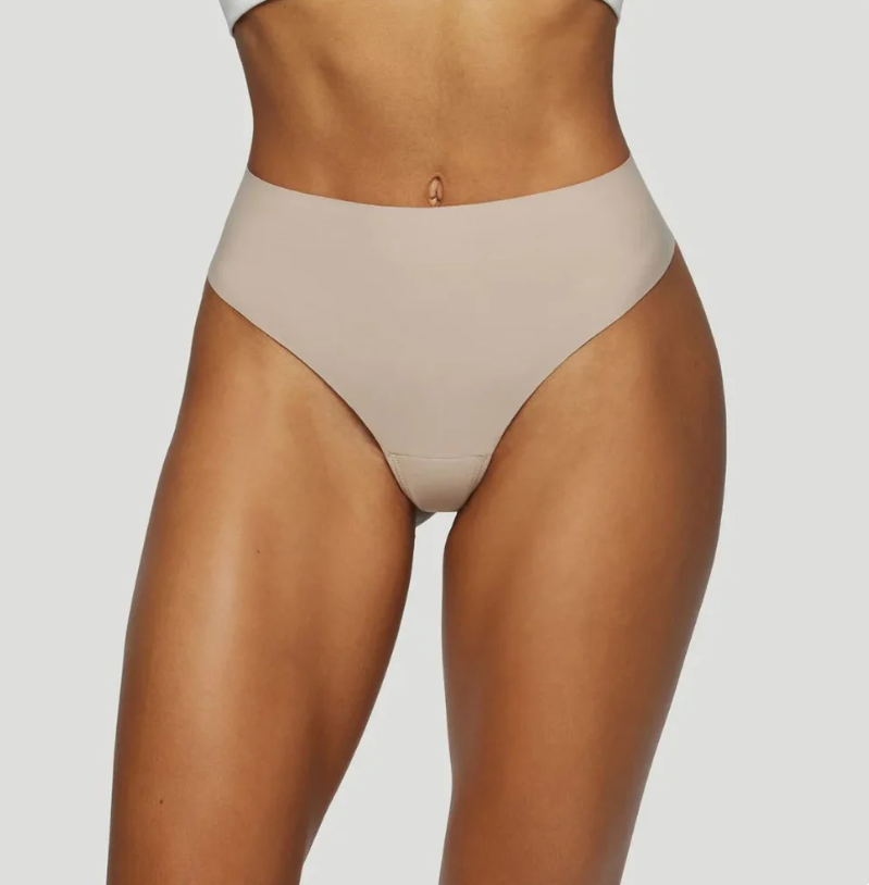 Nahtlose High-Waist-Tangas Nude (3er-Set)