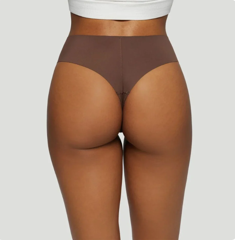 Nahtlose High-Waist-Tangas Braun (3er-Set)