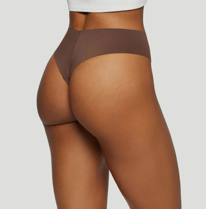 Nahtlose High-Waist-Tangas Braun (3er-Set)